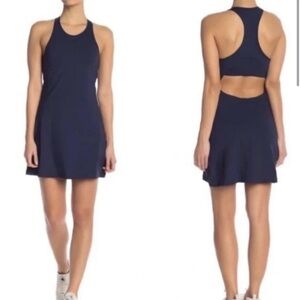 Outdoor Voices Double Cut Out Workout Mini Dress Navy Blue Small